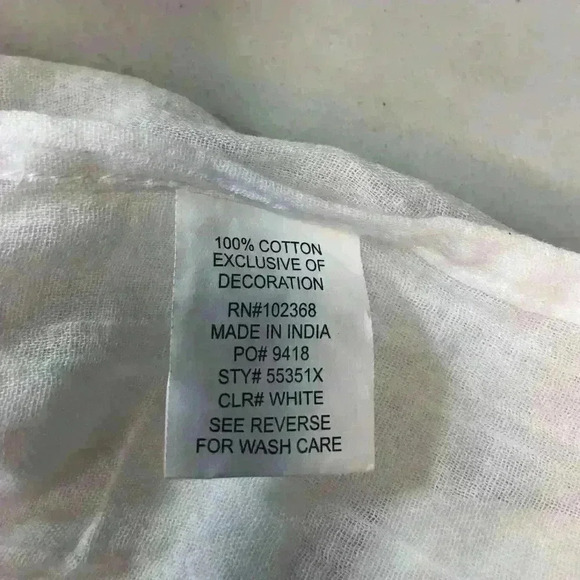 Club Z Collection Women 2X White Cotton Swim Crochet Lace Drawstring Cover Up - Picture 11 of 12